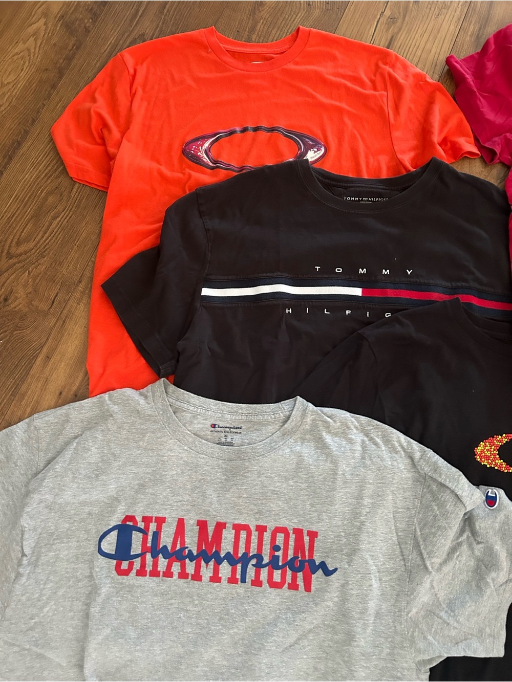 Oakley Olive Green Orange Stripe Short Sleeve Tee - Picture 3 of 5